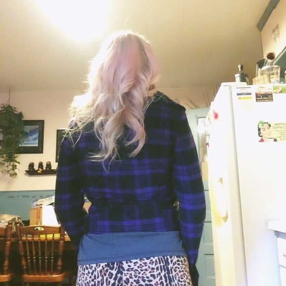 Aeropostale purple/black plaid coat - Picture 4 of 8